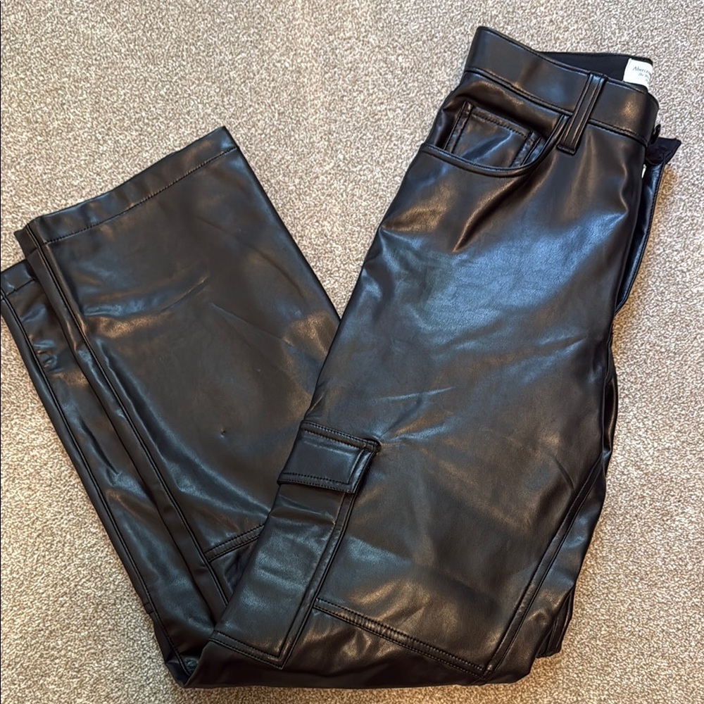 Abercrombie cargo leather pants